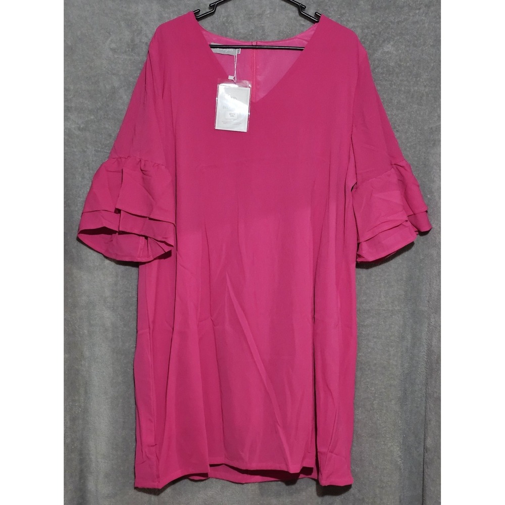 Belongsci Women's Plus Size Pink Zip Dress 2X NWT